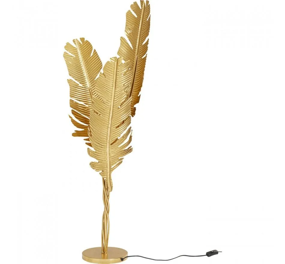 Lampadaire plumes dorées 123cm Kare Design