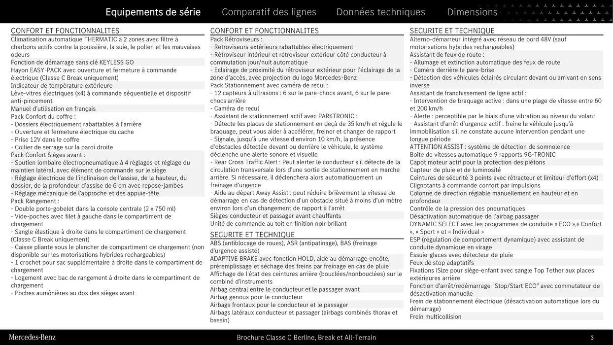 Classe C Berline, Break et All Terrain du 9 septembre au 31 août 2025 - Catalogue page 3