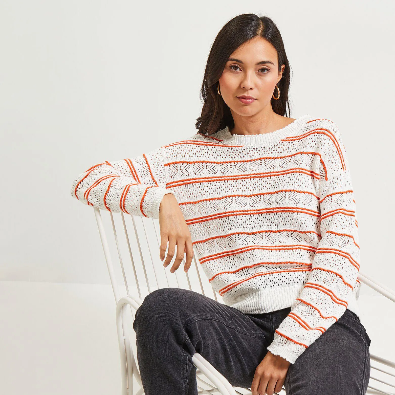 Pull crochet femme