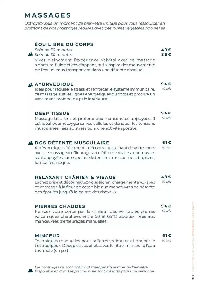 Carte spa Niederbronn-les-Bains 2025 du 9 décembre au 31 décembre 2025 - Catalogue page 9
