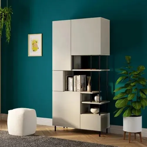 Bibliothèque ISABELLA crème et noir