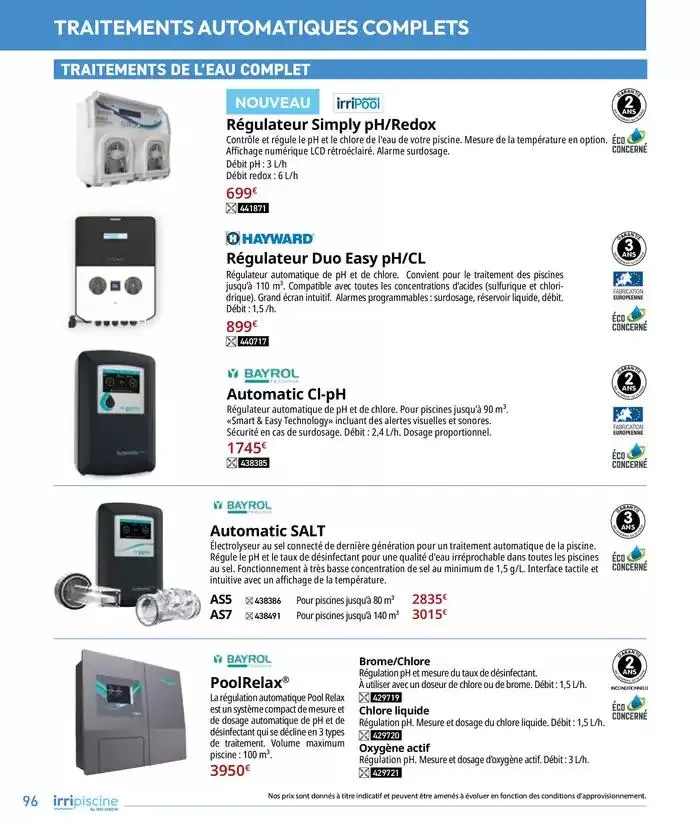 Les plaisir de l'eau Piscine,Spa,Arrosage du 10 mars au 31 décembre 2025 - Catalogue page 96