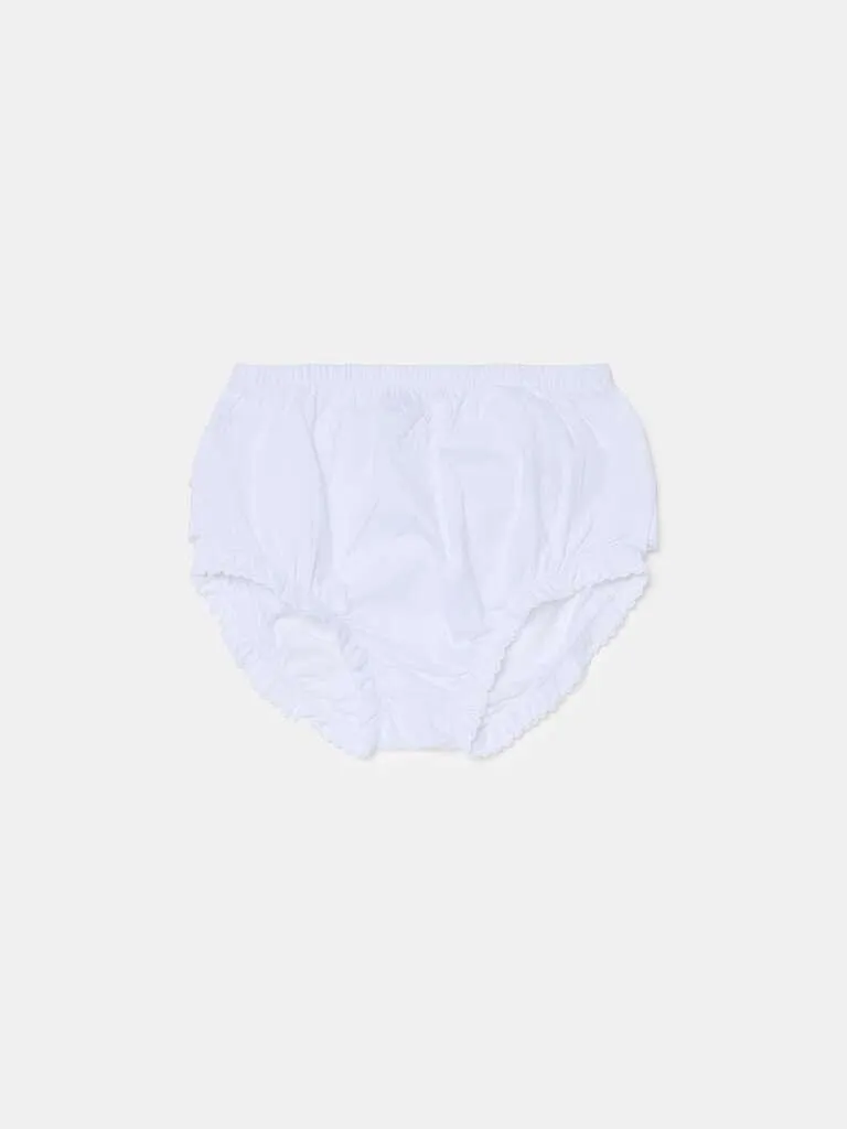 French knickers in organic cotton Blanc optique