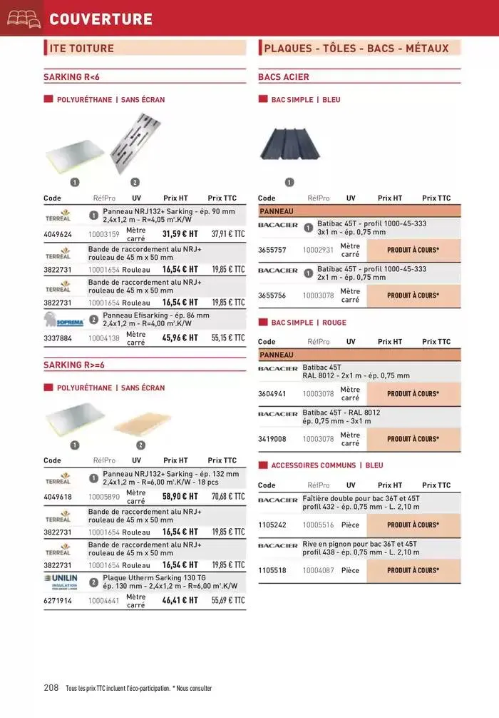 Matériaux 2025 du 1 janvier au 31 décembre 2025 - Catalogue page 208