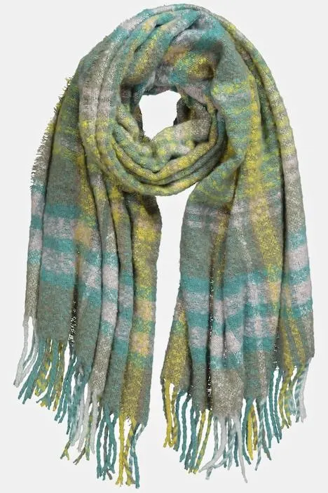 Foulard à carreaux et franges