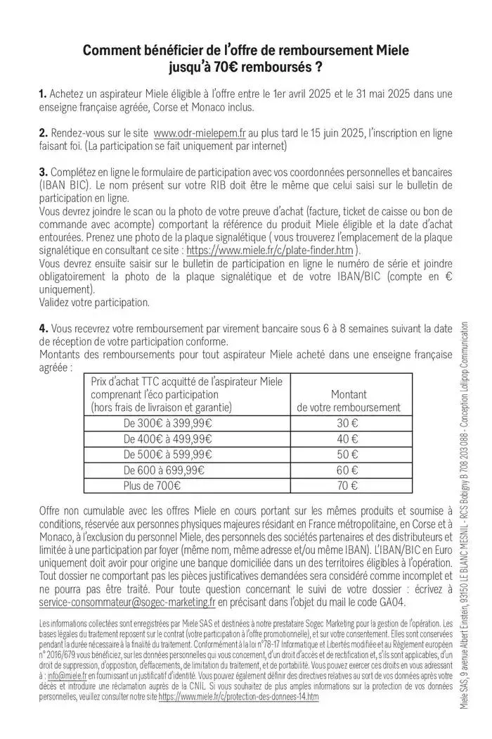 Jusqu'à 70€ remboursés du 1 avril au 31 mai 2025 - Catalogue page 2