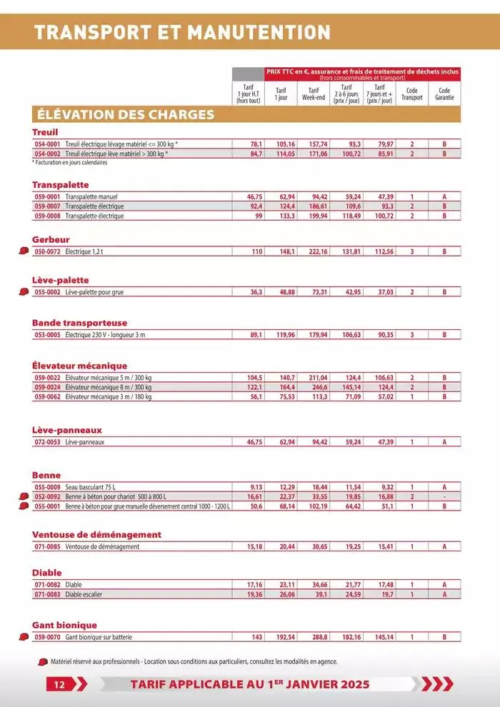 Tarifs particuliers du 3 janvier au 31 décembre 2025 - Catalogue page 14