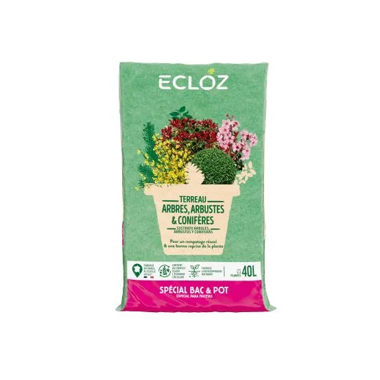 Terreaux arbres arbustes conifères contenant 40L - ECLOZ