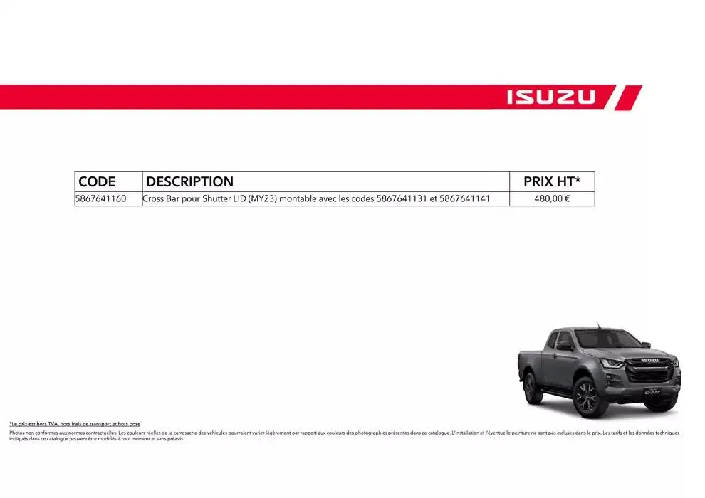 ISUZU SPACE N60B Accessoires du 15 octobre au 15 octobre 2025 - Catalogue page 6