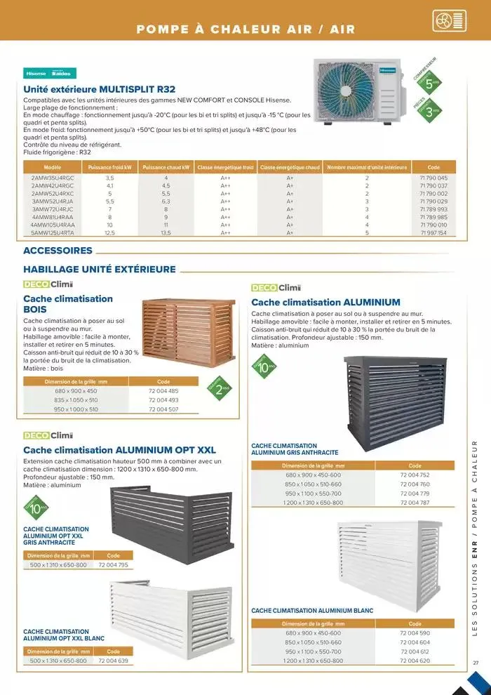 L'UNIVERS CHAUFFAGE, CLIMATISATION & PHOTOVOLTAÏQUE du 1 janvier au 31 décembre 2026 - Catalogue page 27