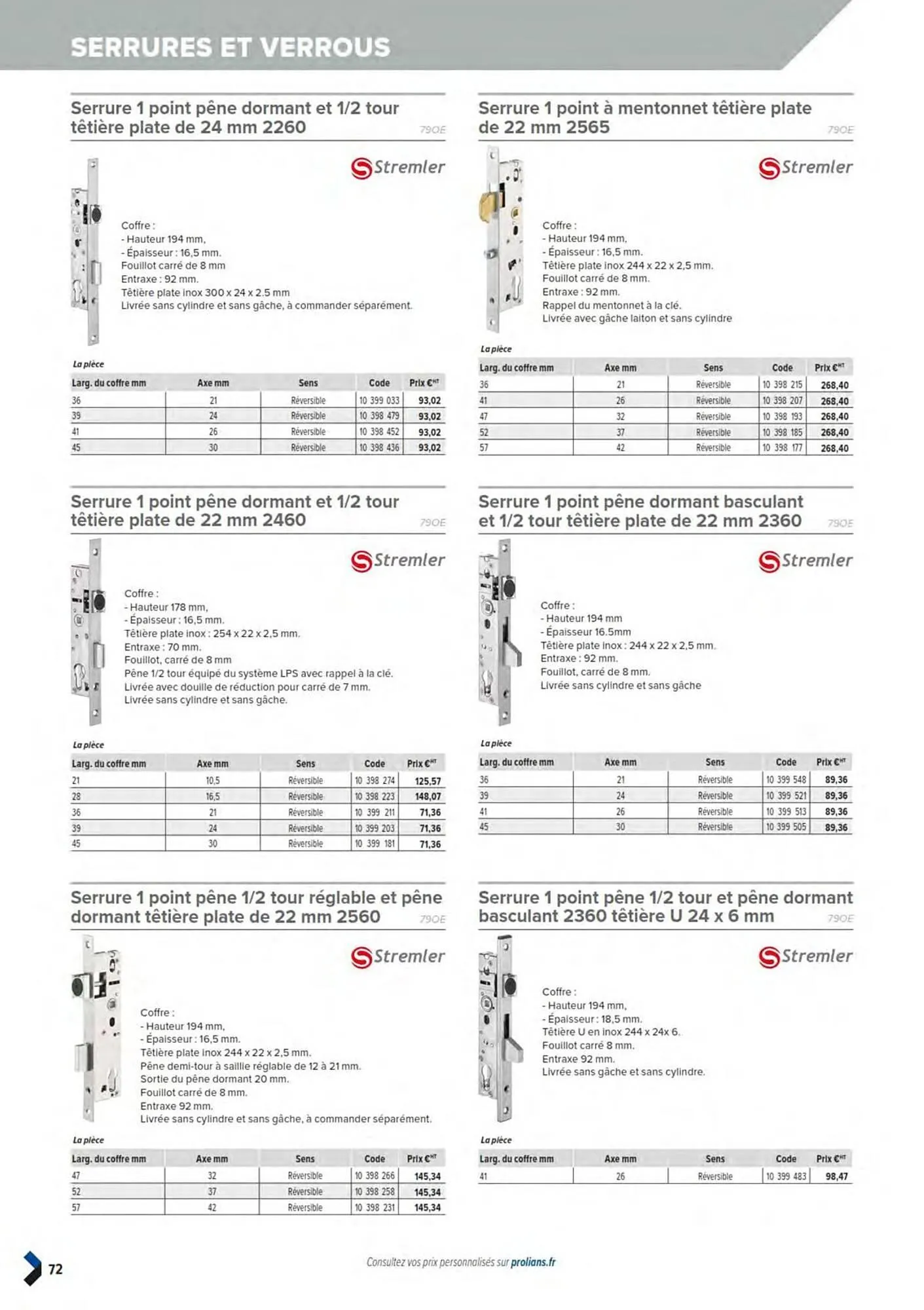 Catalogue Prolians du 11 mars au 31 décembre 2025 - Catalogue page 74