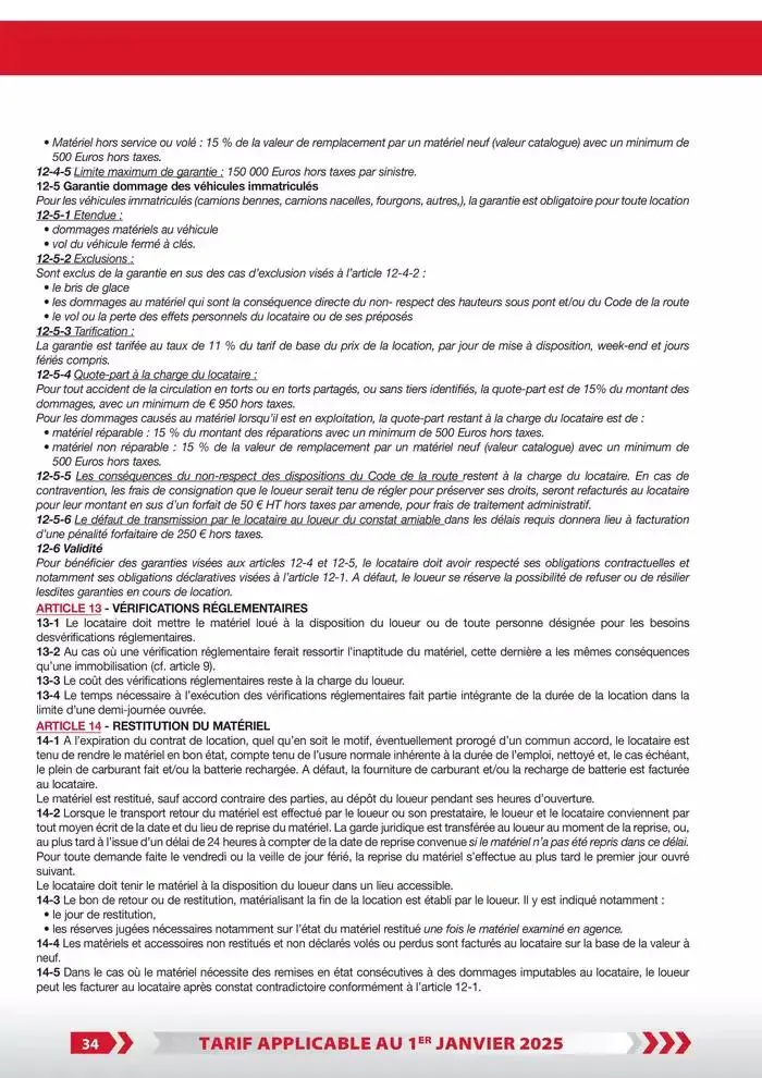 Tarifs particuliers du 3 janvier au 31 décembre 2025 - Catalogue page 36