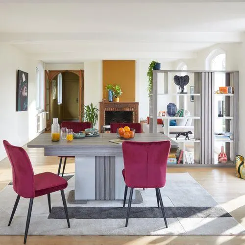 Chaise en velours CLOHE figue