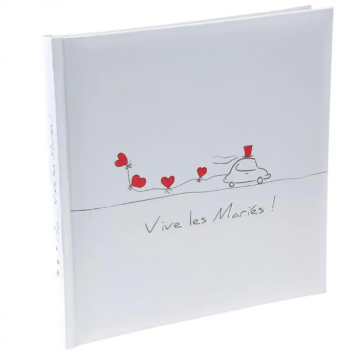 Livre d'or Blanc Vive les Mariés 24 x 24 cm