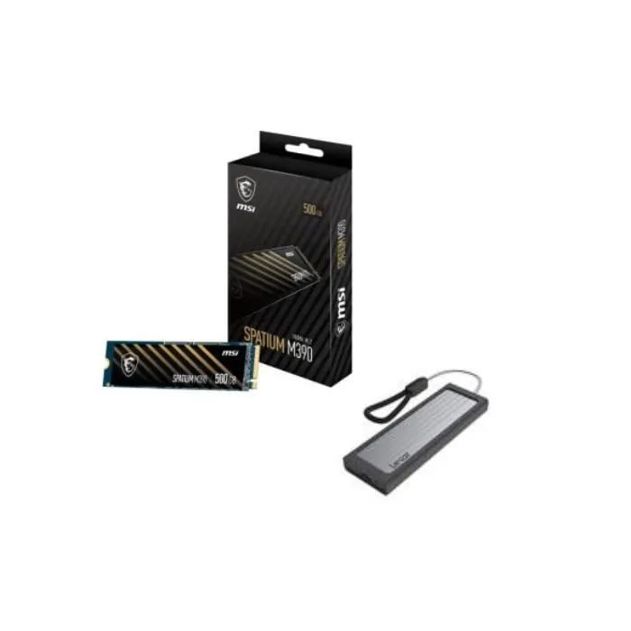 MSI Pack Boitier SSD NVMe USB-C Lexar + SPATIOM M371 500Go