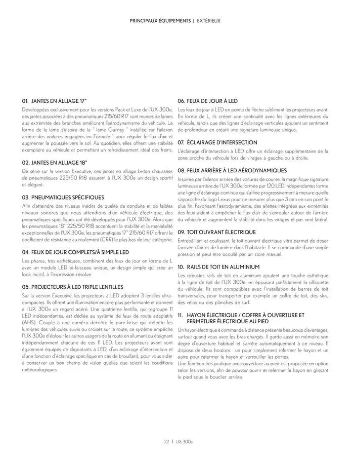 Lexus NOUVEL UX 300e du 27 mars au 27 mars 2026 - Catalogue page 22