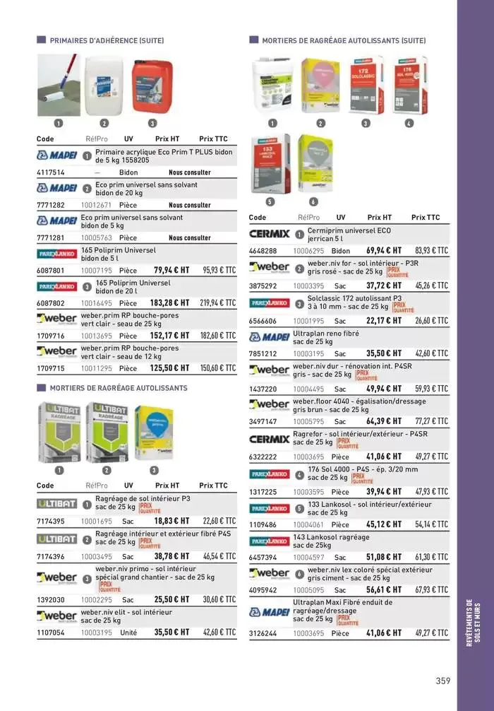 Matériaux 2025 du 1 janvier au 31 décembre 2025 - Catalogue page 359