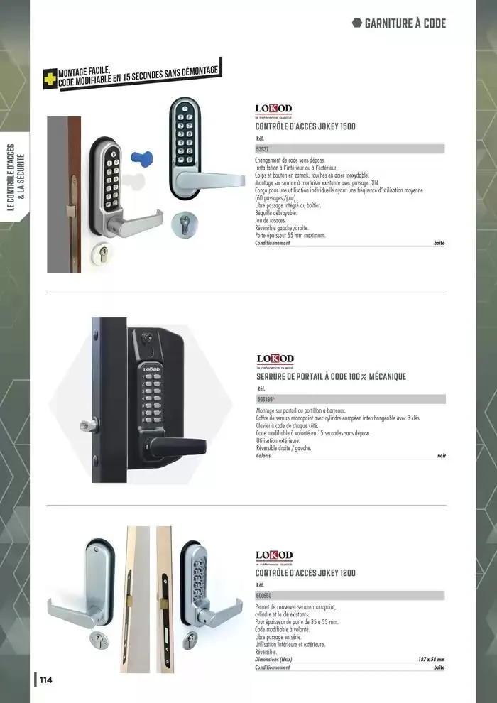 Guide Quincaillerie Serrurerie 2025 - 2026 du 1 avril au 1 avril 2026 - Catalogue page 116