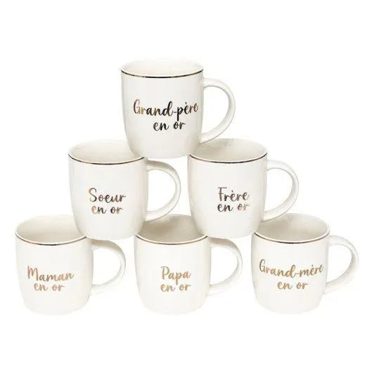 mug céramique 34cl "famille en or"