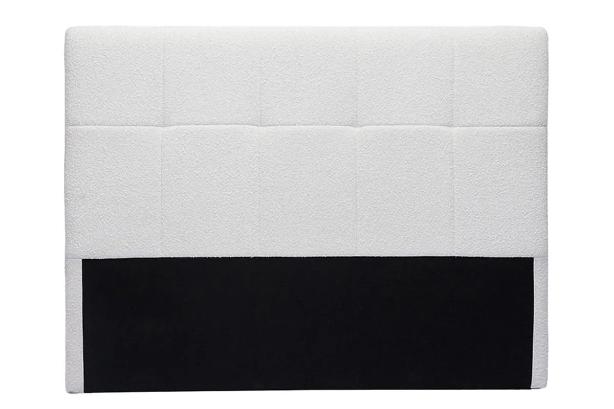 Tête de lit en tissu effet laine bouclée blanc L160 cm CLOVIS