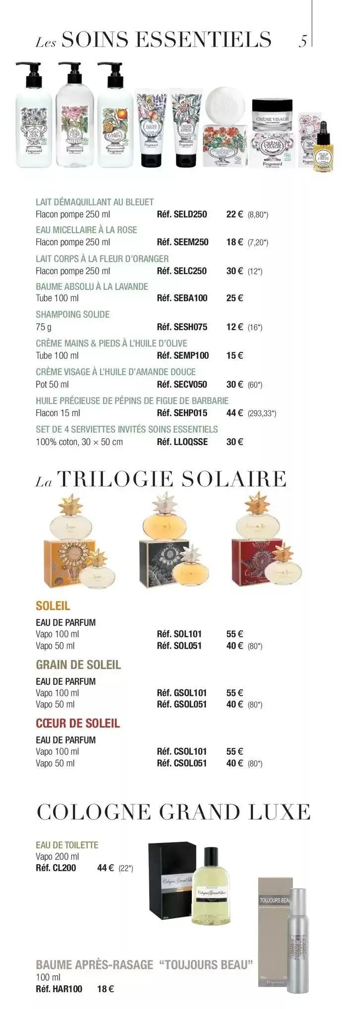 TARIF GÉNÉRAL 2025 du 6 janvier au 31 mars 2025 - Catalogue page 5