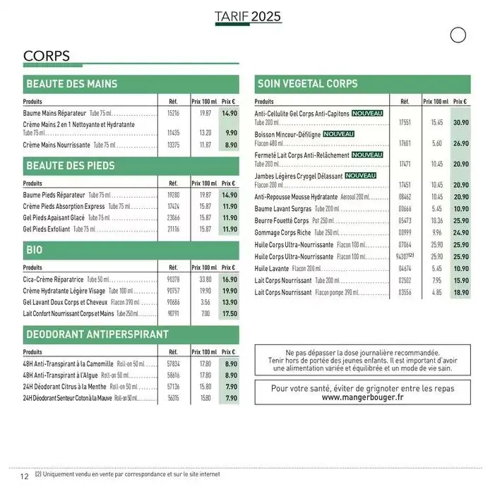 LIVRE VERT DE LA BEAUTÉ 2025 du 23 avril au 31 décembre 2025 - Catalogue page 12