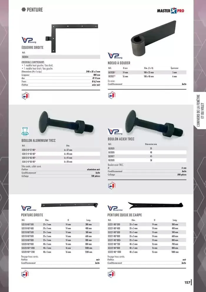 Guide Quincaillerie Serrurerie 2025 - 2026 du 1 avril au 1 avril 2026 - Catalogue page 159