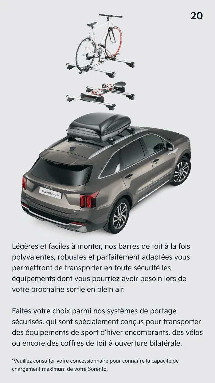 KIA Sorento Hybride - Accessoires du 13 juin au 4 juin 2025 - Catalogue page 20