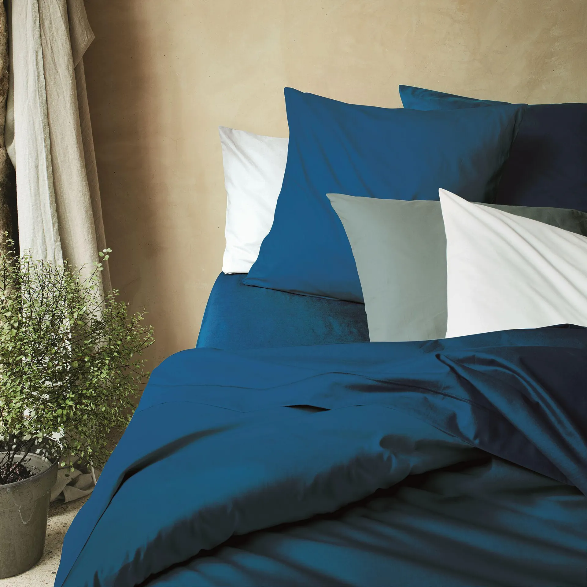 Housse de couette en coton 240x220cm - bleu figuerolles