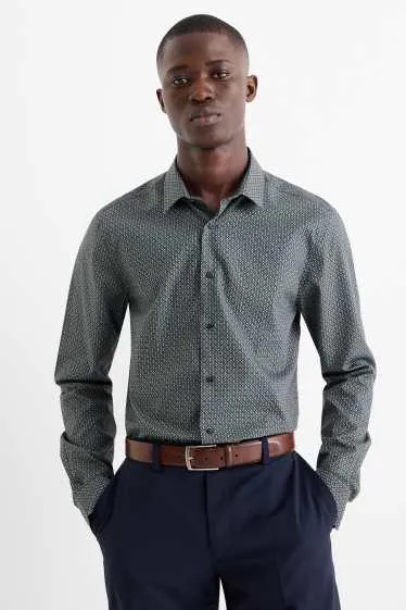 Business shirt - slim fit - kent collar - easy-iron - minimal print