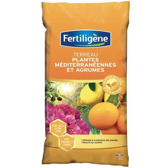 Terreau agrumes et plantes méditerrannéennes FERTILIGENE 6 L