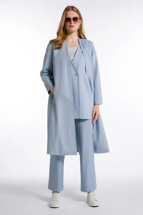 Blazer 2 en 1, effet gilet, encolure V, col droit