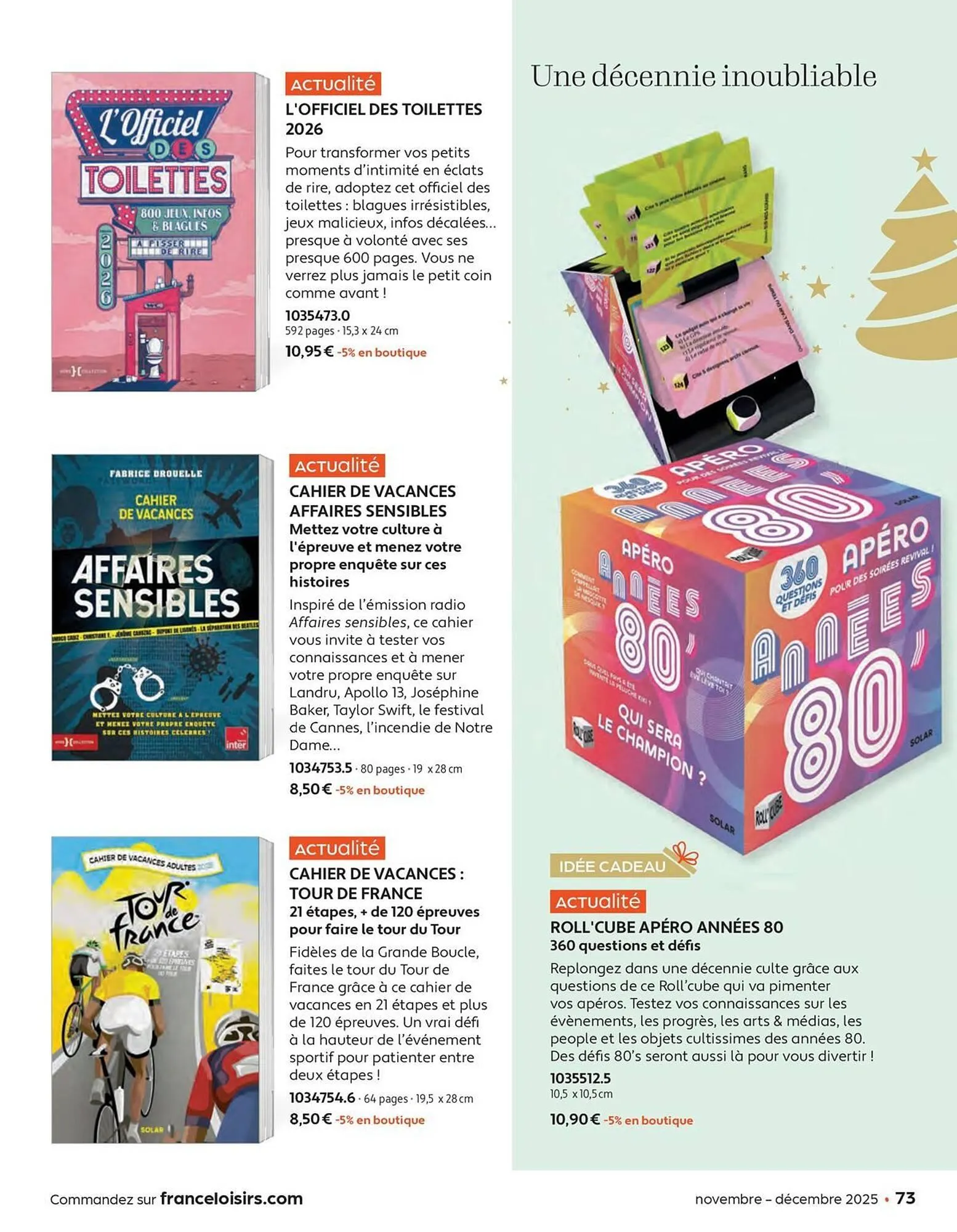 Catalogue France Loisirs du 3 novembre au 31 décembre 2025 - Catalogue page 73
