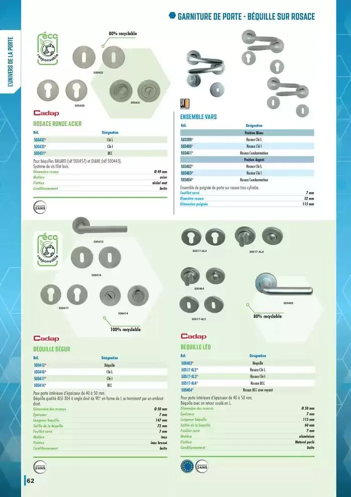Guide Quincaillerie Serrurerie 2025 - 2026 du 1 avril au 1 avril 2026 - Catalogue page 64