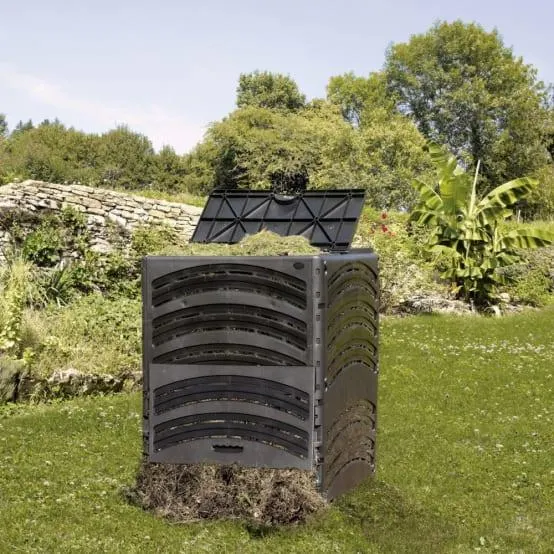 Composteur jardin PVC noir 650 L 80x80x100 cm - BELLIJARDIN