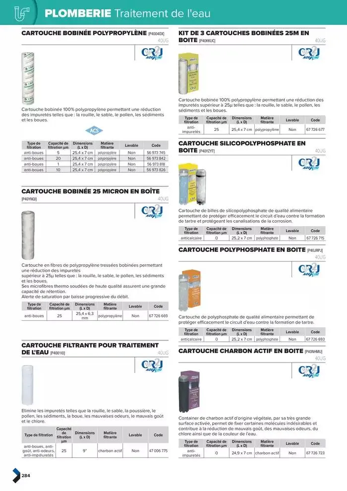 Catalogue génie climatique & sanitaire | Édition 2024-2025 du 2 octobre au 31 décembre 2025 - Catalogue page 284