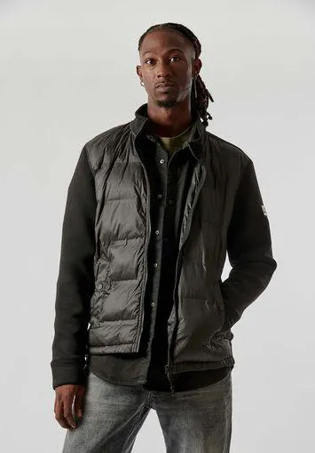 Sweat bi-matière noir homme