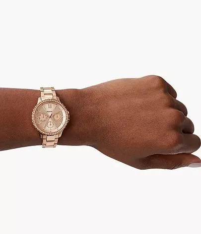 Montre Izzy multifonction en acier inoxydable doré rose