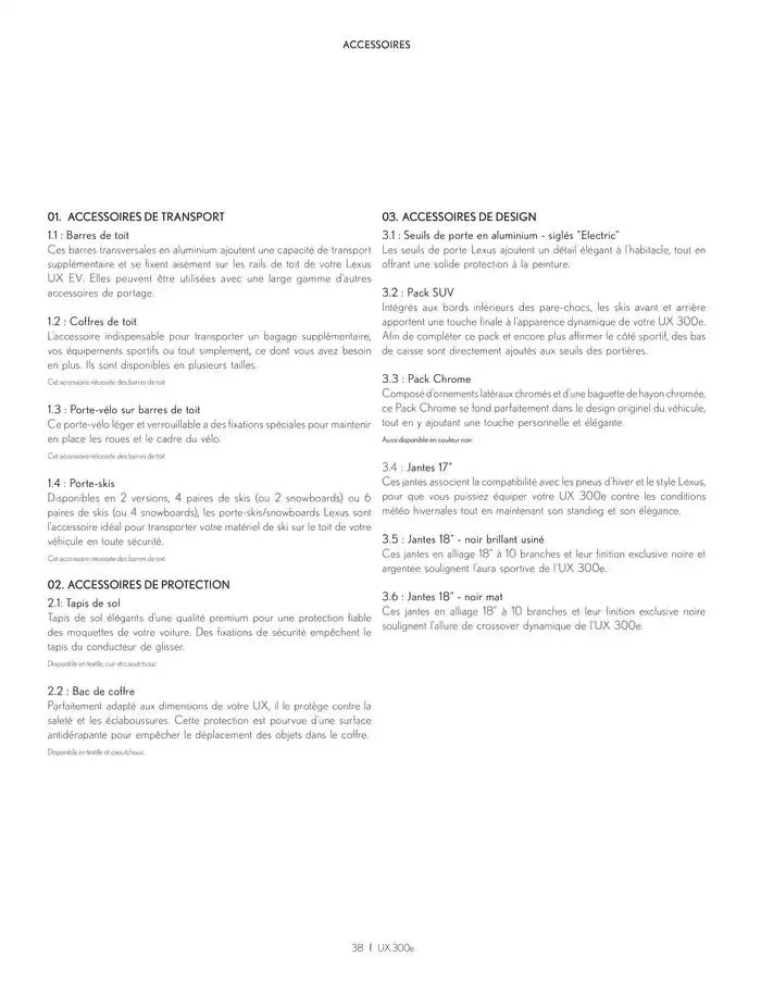 Lexus NOUVEL UX 300e du 27 mars au 27 mars 2026 - Catalogue page 38