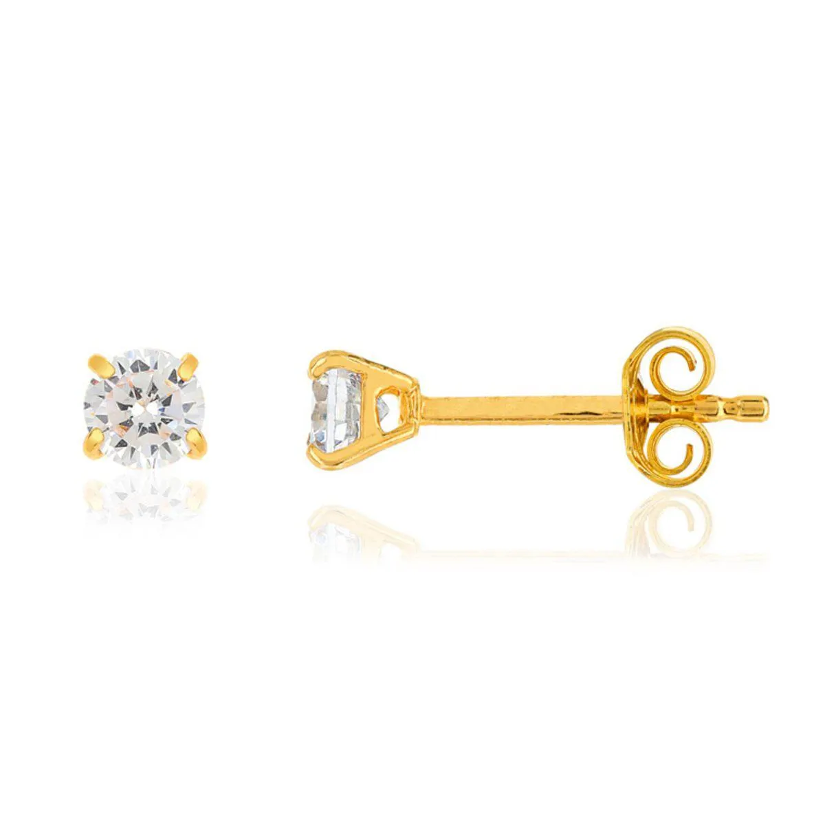 Boucles d'oreilles plaqué or zirconias