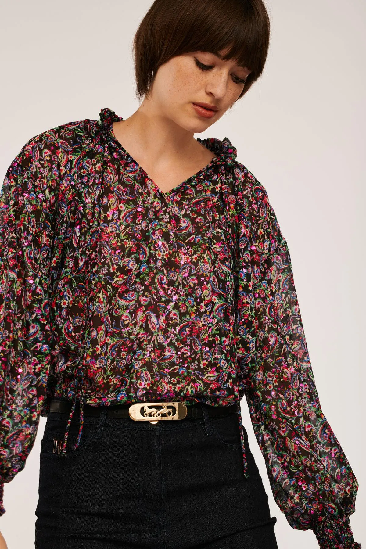 Blouse fluide imprimée esprit bohème