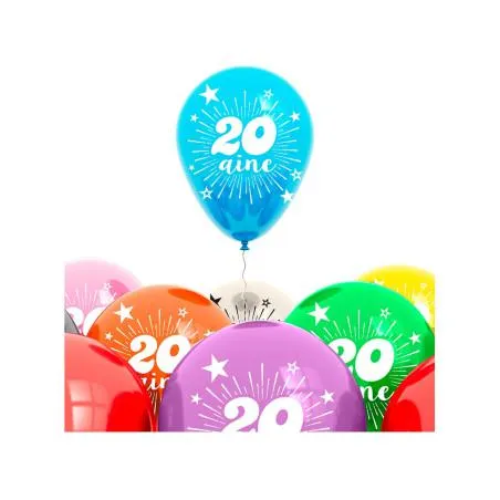 Sachet 8 ballons 20 ans