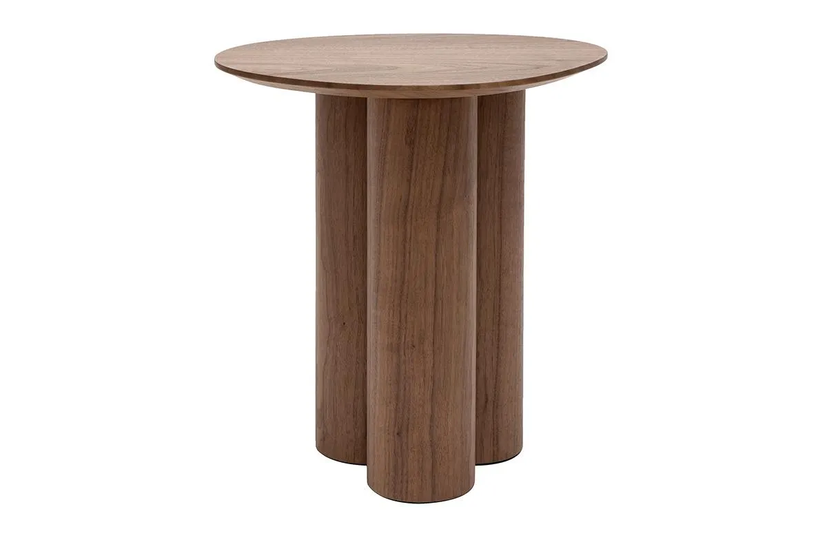 Table d'appoint design bois foncé noyer L44 cm HOLLEN