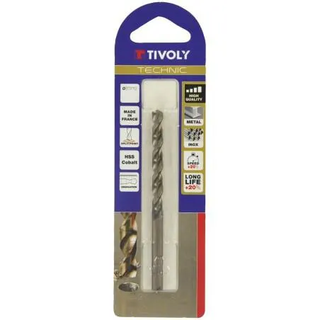 FORET METAL HSS COBALT 5% Ø12MM POINTE EN CROIX QUEUE CYLINDRIQUE - TIVOLY