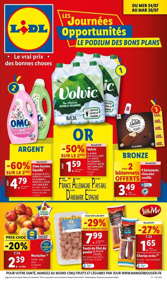 Profitez des journées opportunités pour dénicher vos produits du quotidien à prix Lidl du 24 juillet au 30 juillet 2024 - Catalogue page 1