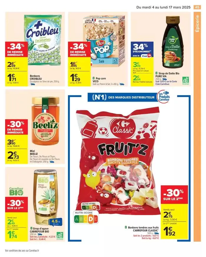 PRODUITS LAITIERS & VÉGÉTAUX du 4 mars au 17 mars 2025 - Catalogue page 47