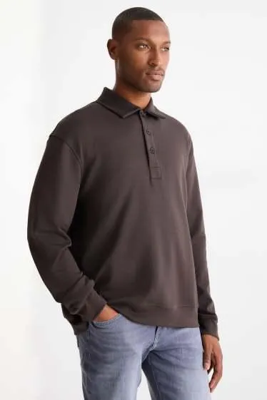Long sleeve polo shirt - relaxed fit
