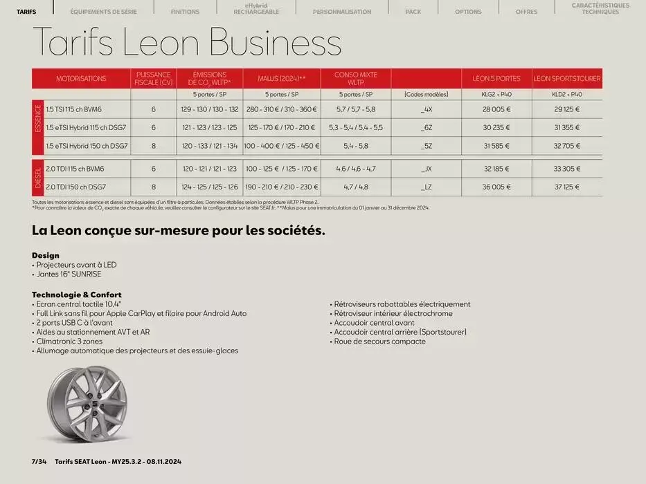 SEAT Leon 5 portes du 11 novembre au 9 novembre 2025 - Catalogue page 7