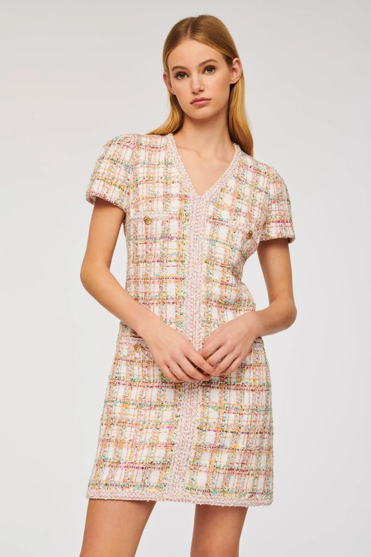 Robe en tweed pastel