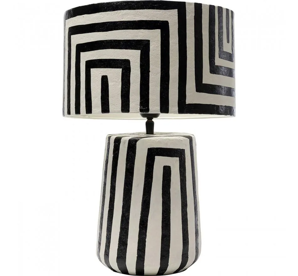 Lampe Strisce noire et blanche 44cm Kare Design